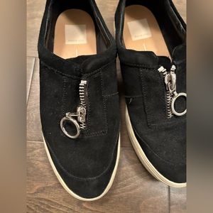 Black slip on dolce vita shoes size 7.5 withe zipper